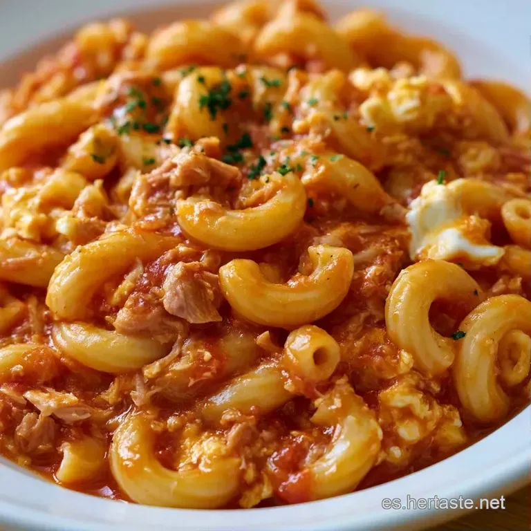 Pasta cremosa servida en plato hondo, decorada con rodajas de huevo cocido y un toque de perejil fresco verde brillante.