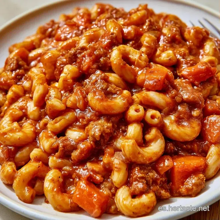 Montaña de pasta en salsa roja brillante sobre plato cerámica, con hilos de queso derretido y vapor caliente ascendiendo.