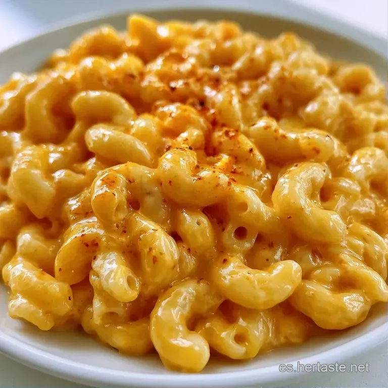 Pasta cremosa servida en plato blanco con costra dorada y un toque de perejil fresco sobre la superficie fundida.