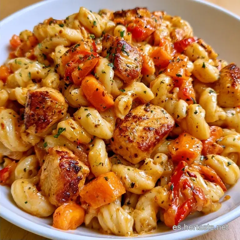 Macarrones Guisados con Pollo en 35 Minutos