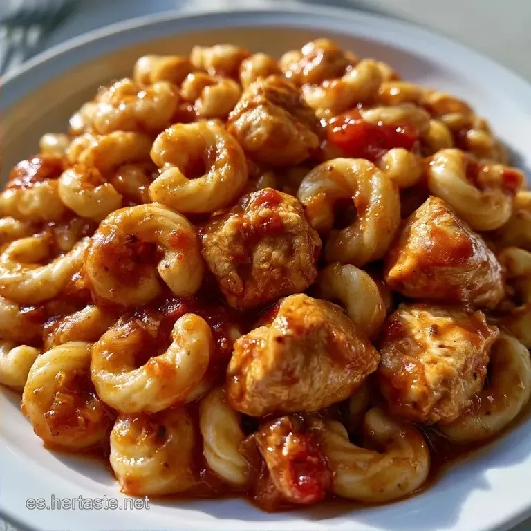 Macarrones Pollo Tomate en 30 Minutos