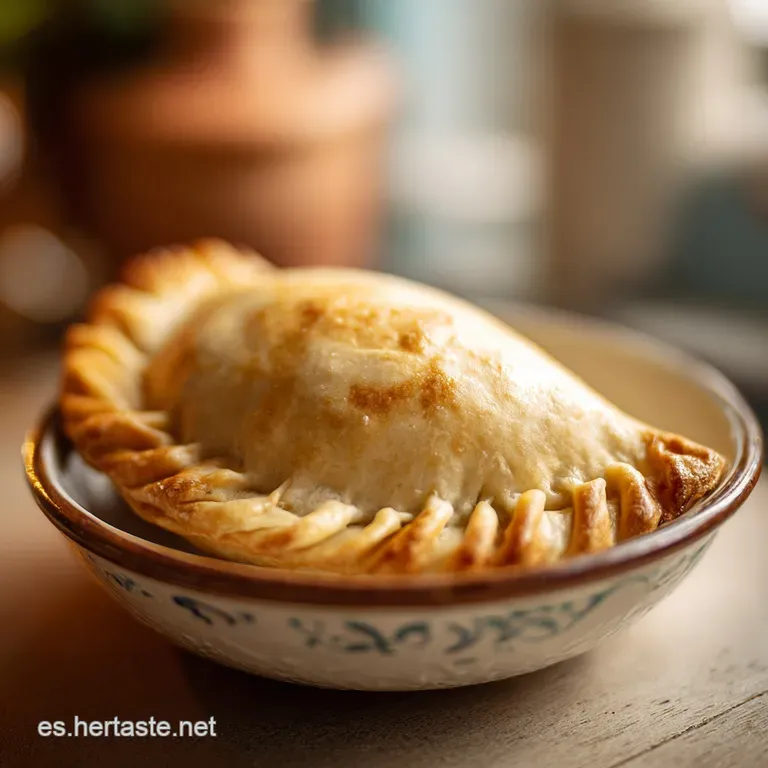 Warm empanadillas delicately arranged on a white plate, showcasing their golden-brown, slightly puffed pastry.