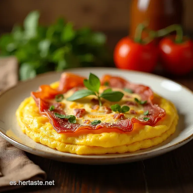 Omelette De Jam&oacute;n Serrano Y Queso Manchego presentation