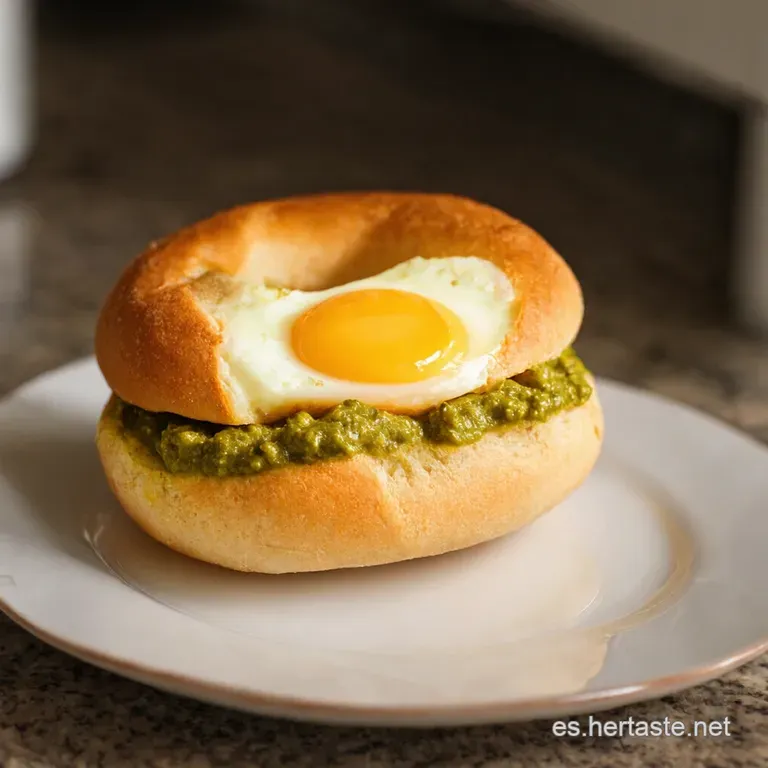 Parmesan Pesto Egg Bagel Un Desayuno Con Sabor Italiano presentation