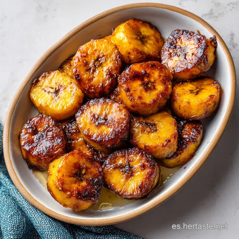Pl&aacute;tanos Caramelizados en Bandeja con Toque Meloso