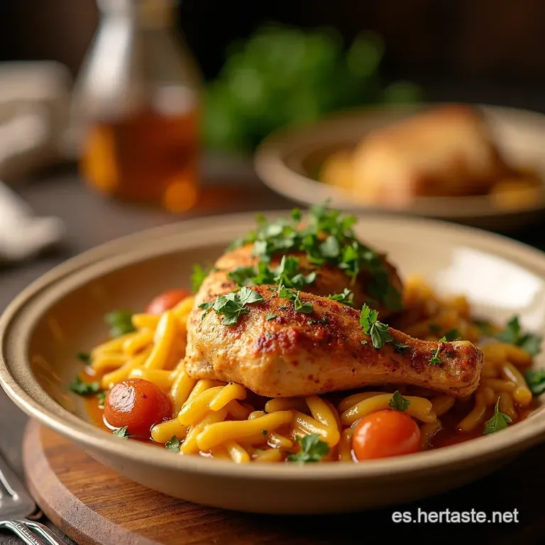 Pollo a La Mostaza Cremoso Un Cl&aacute;sico Con Toque Espa&ntilde;ol presentation