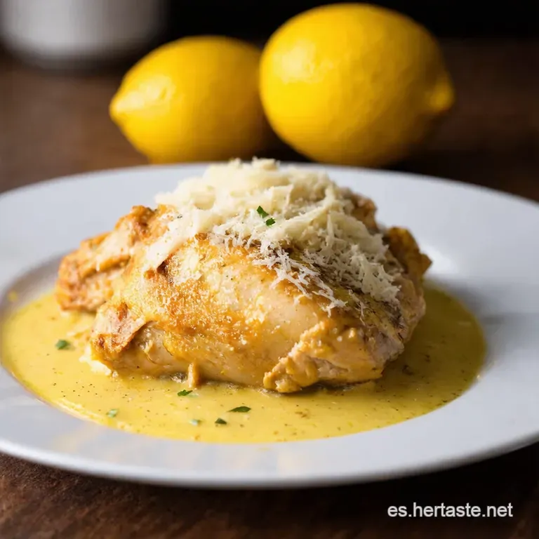 Pollo Al Lim&oacute;n Con Ajo Y Parmesano presentation