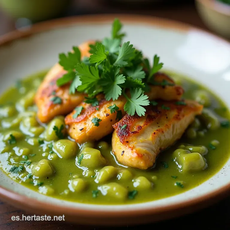 Pollo en Salsa Verde Esmeralda Un Fest&iacute;n de Cilantro