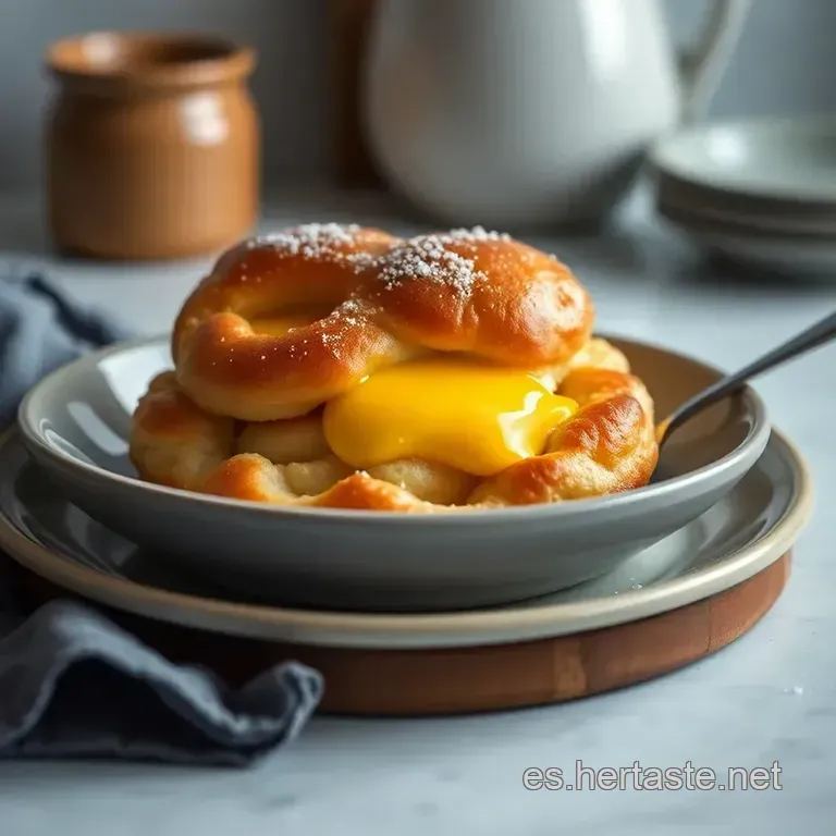 Profiteroles Cl&aacute;sicos Con Salsa De Chocolate presentation