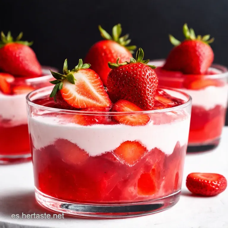 Refrescante Para&iacute;so Rojo Parfaits de Gelatina de Fresa
