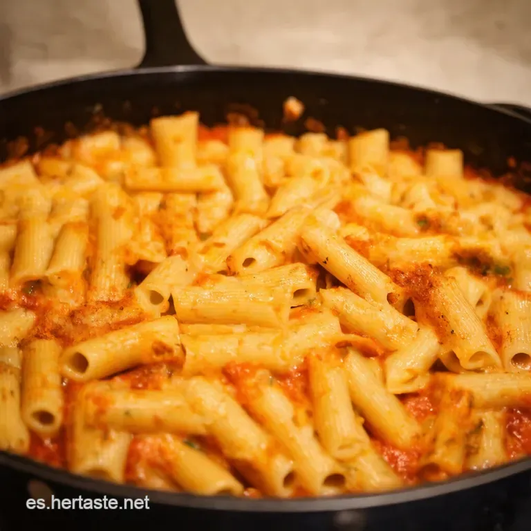 Rigatoni Al Horno Crujiente Quesoso E Irresistible presentation