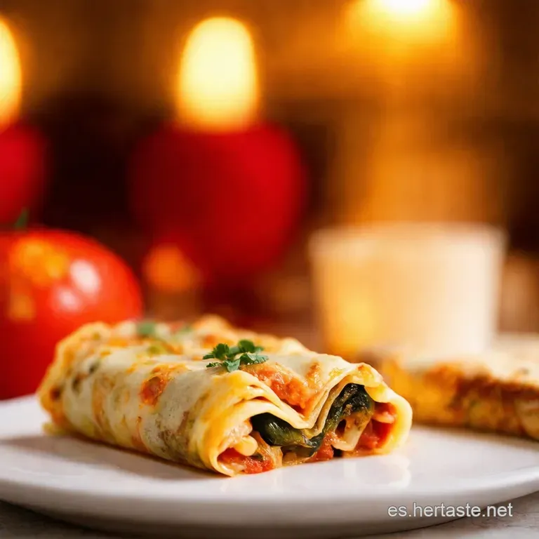 Rollitos De Lasa&ntilde;a Vegetarianos Para San Valent&iacute;n presentation