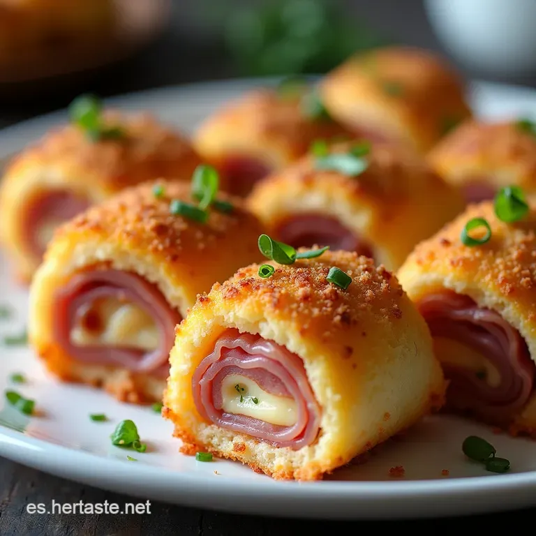 Crujientes de Ensue&ntilde;o Rollitos de Jam&oacute;n Ib&eacute;rico y Queso Fundido al Panko