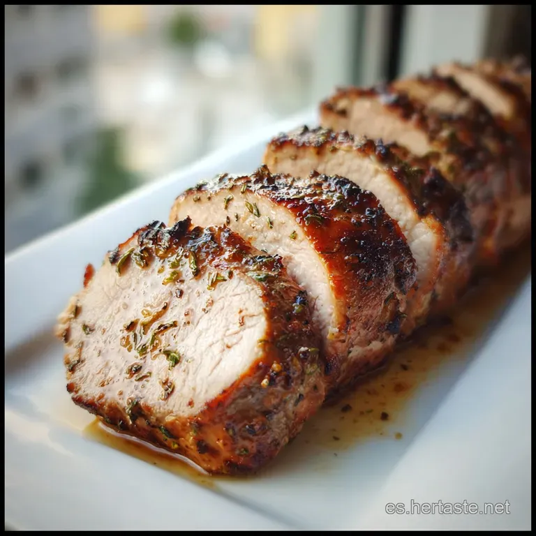 Perfectly plated pork with caramelized crust, resting on fluffy mashed potatoes and surrounded by bright green beans.