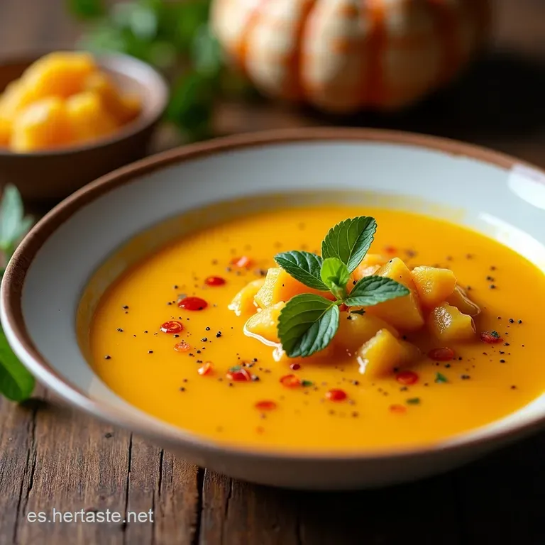 Sopa Cremosa de Calabaza Moscada Asada y Especiada