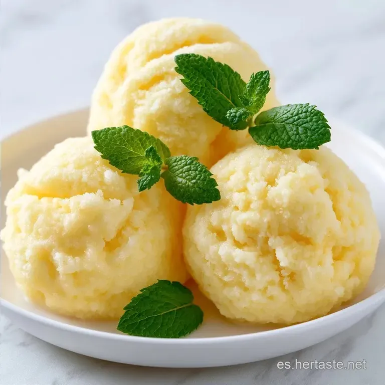 Sorbete Lim&oacute;n Menta con Textura de Nieve