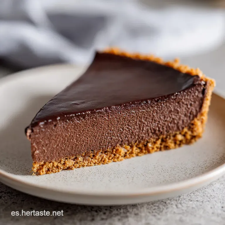 A neat slice of dark chocolate cream cake topped with a fresh raspberry and mint leaf on a minimalist ceramic plate.