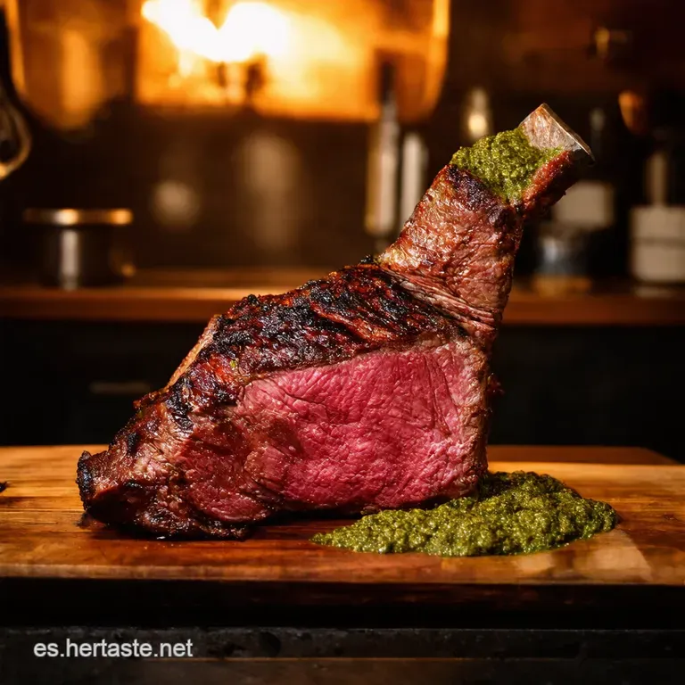 Tomahawk a La Parrilla Con Chimichurri Argentino presentation