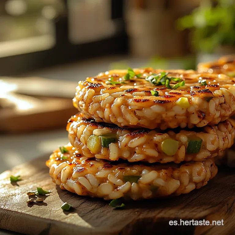 Tortitas Doradas de Arroz y Verduras