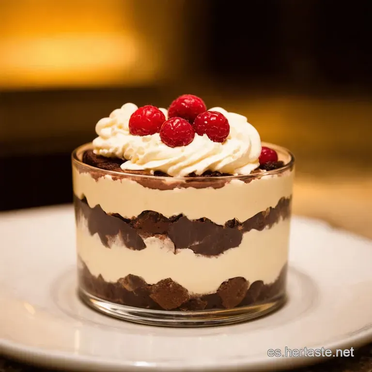 Trifle Fresquito De Chocolate Blanco Y Frambuesas presentation