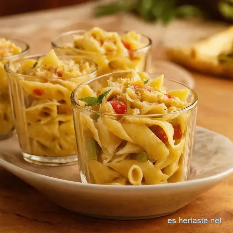 Vasitos De Ensalada De Pasta Al Estilo De La Abuela presentation