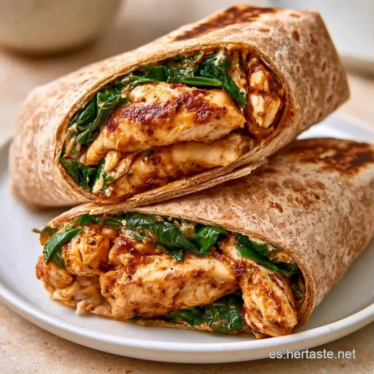 Rollos de tortilla rellenos organizados en plato blanco con gotas de salsa cremosa y hojas verdes frescas al lado.